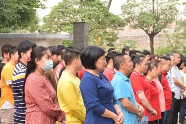四月也要元气满满！万昌公司昨日召开全体动员晨会